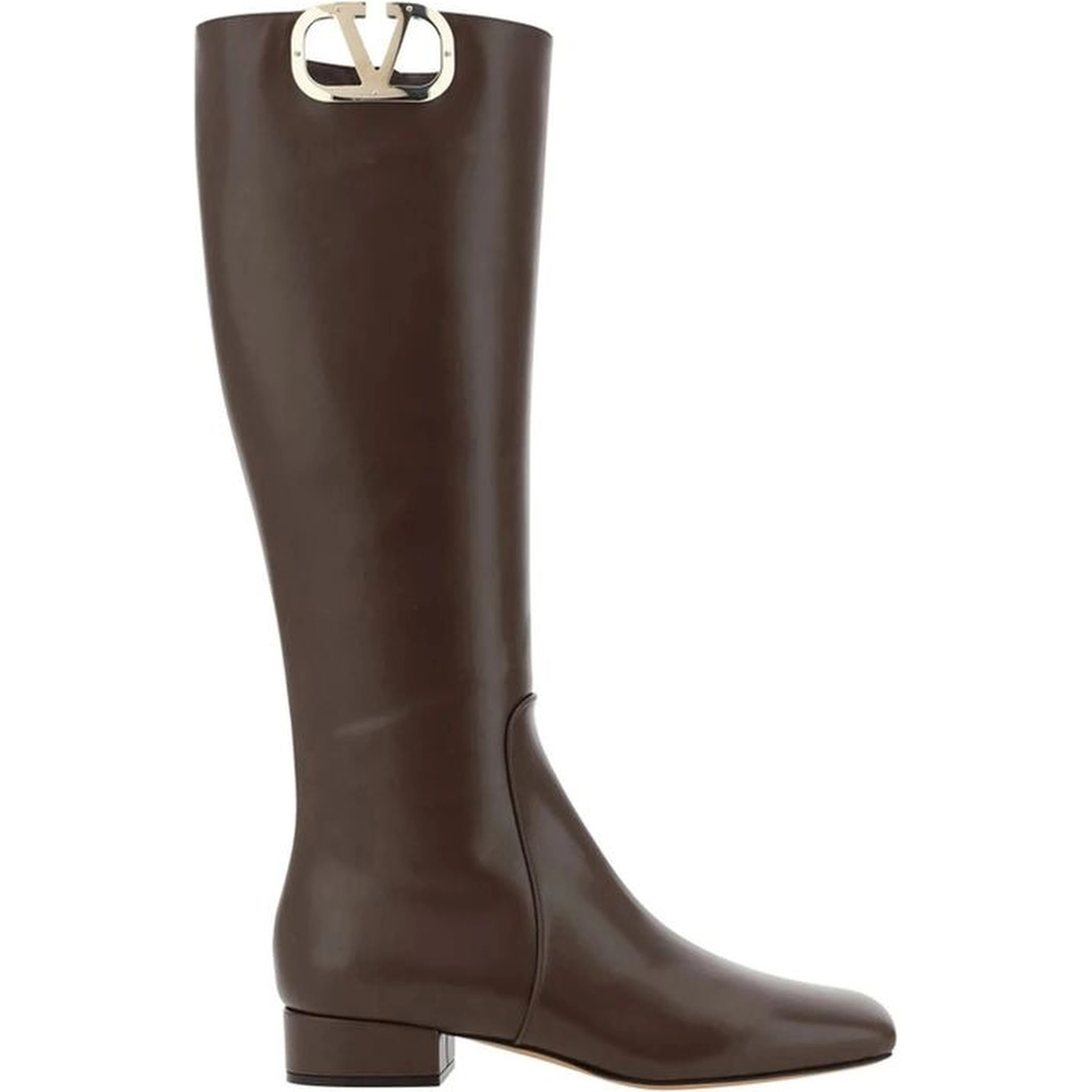 Brown Calfskin Lace-Up Boots