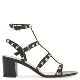 Black Calfskin Flat Sandals