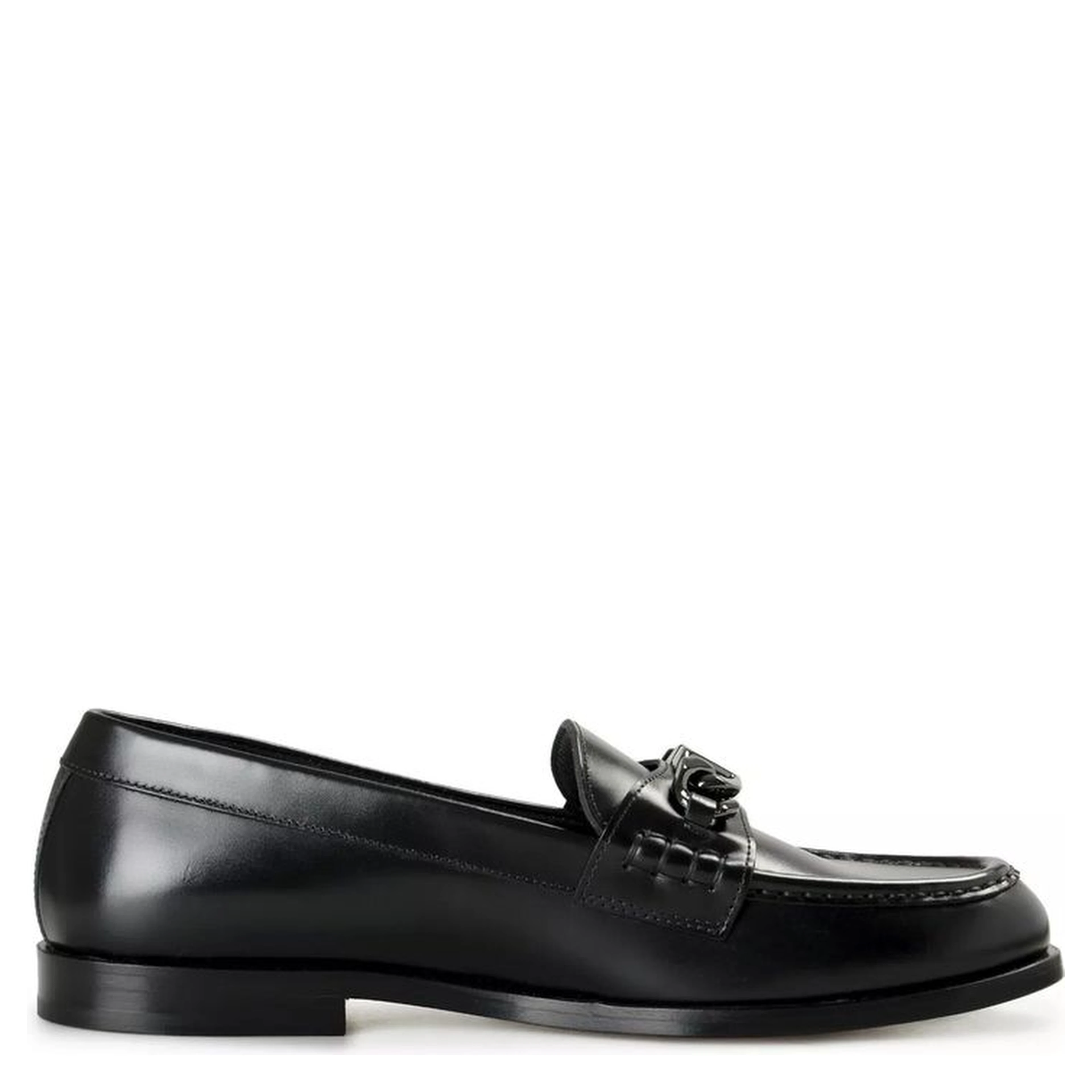 Black Leather Slip-On Loafers
