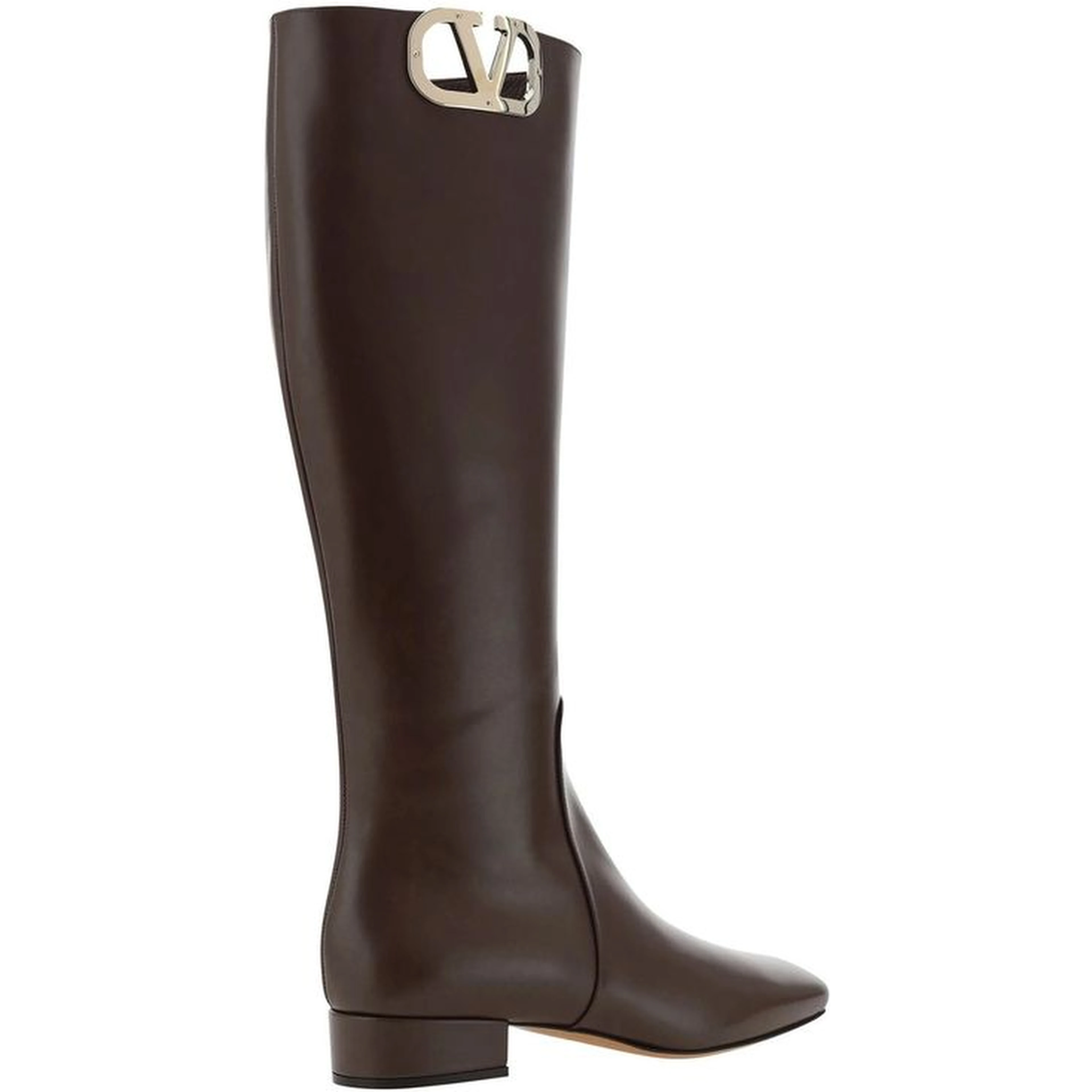 Brown Calfskin Lace-Up Boots