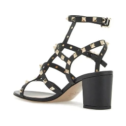 Black Calfskin Flat Sandals