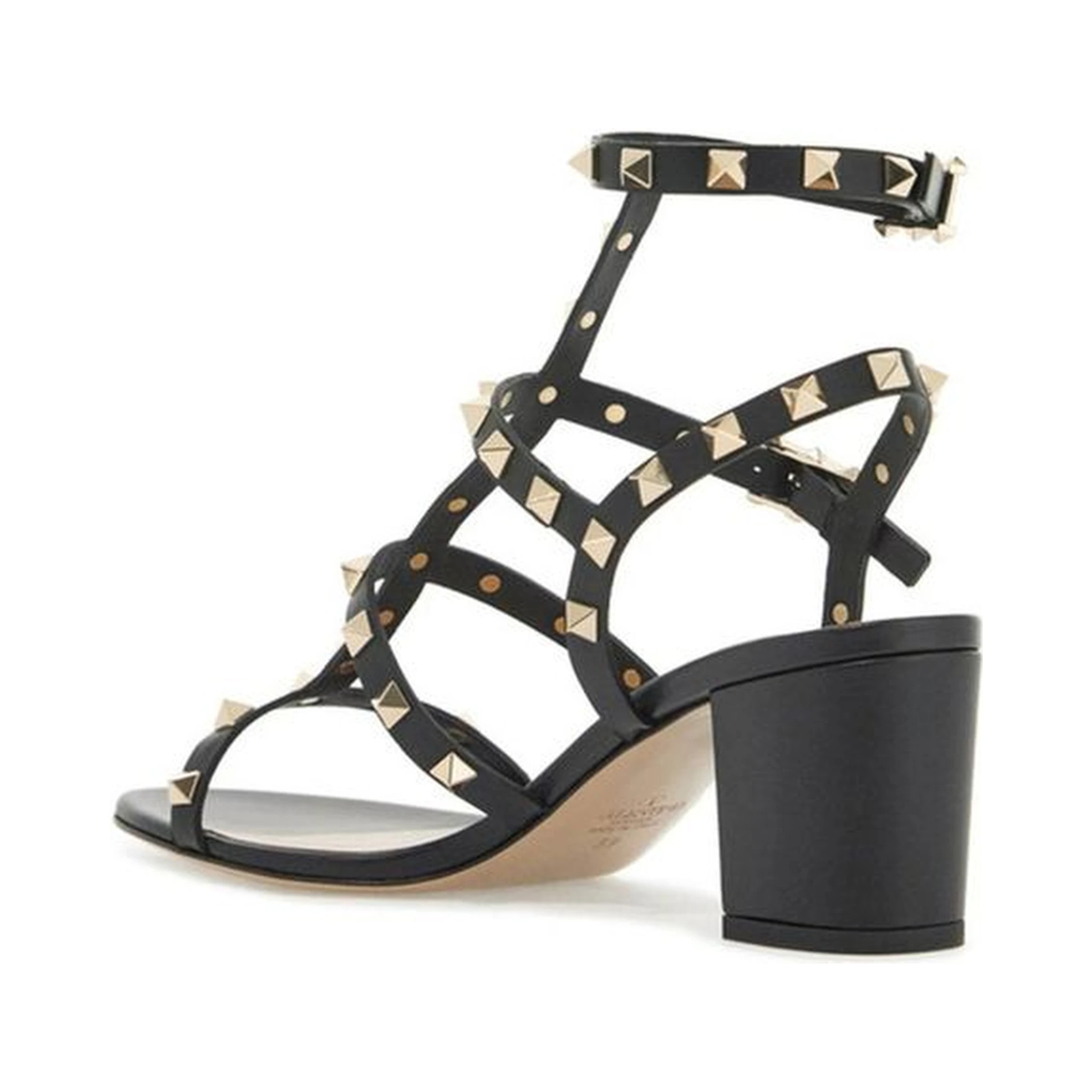 Black Calfskin Flat Sandals