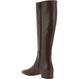 Brown Calfskin Lace-Up Boots