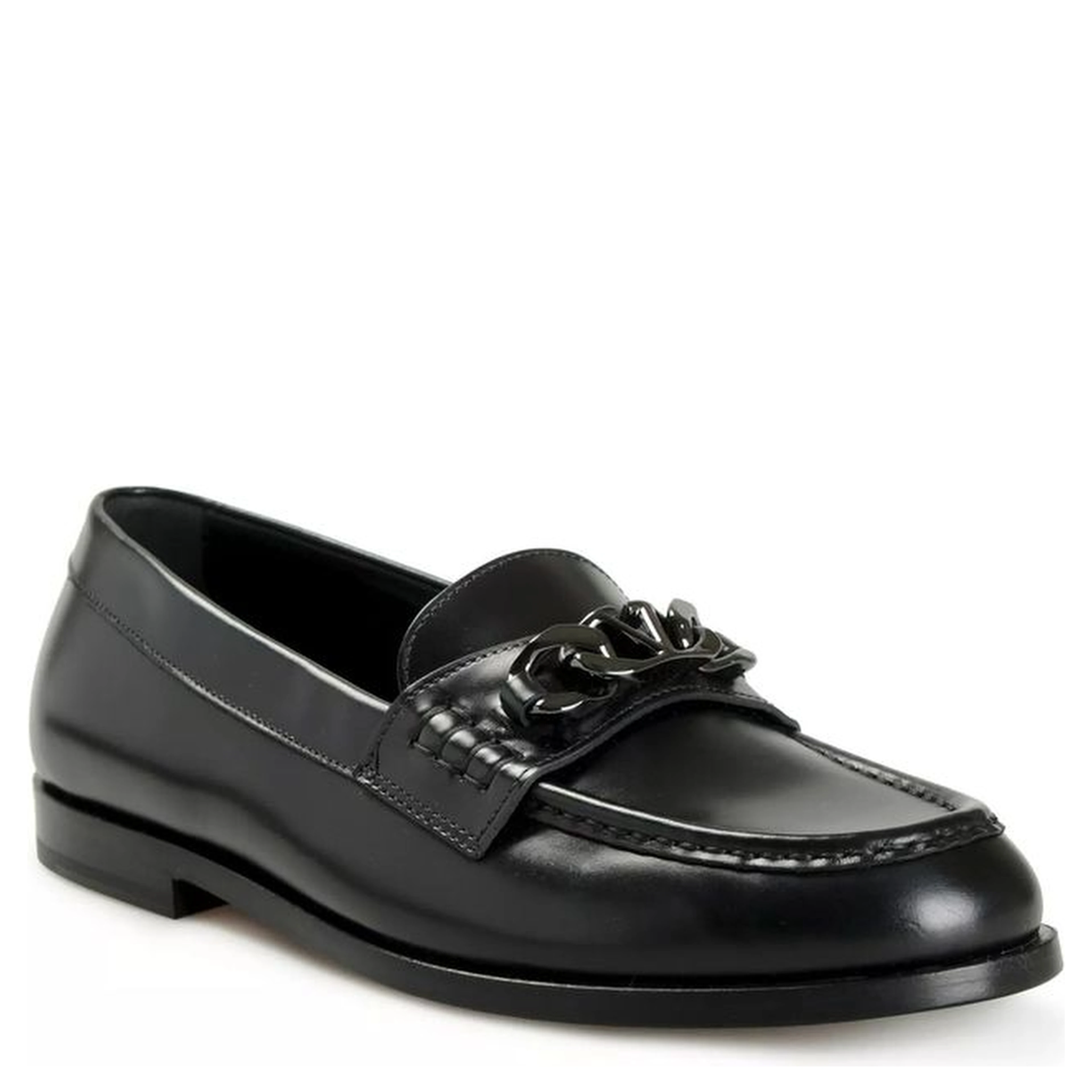 Black Leather Slip-On Loafers