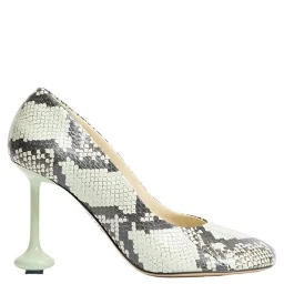 حذاء بكعب عالٍ من جلد الماعز بلونين