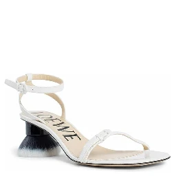 White Lamb Leather Strap-On Sandals