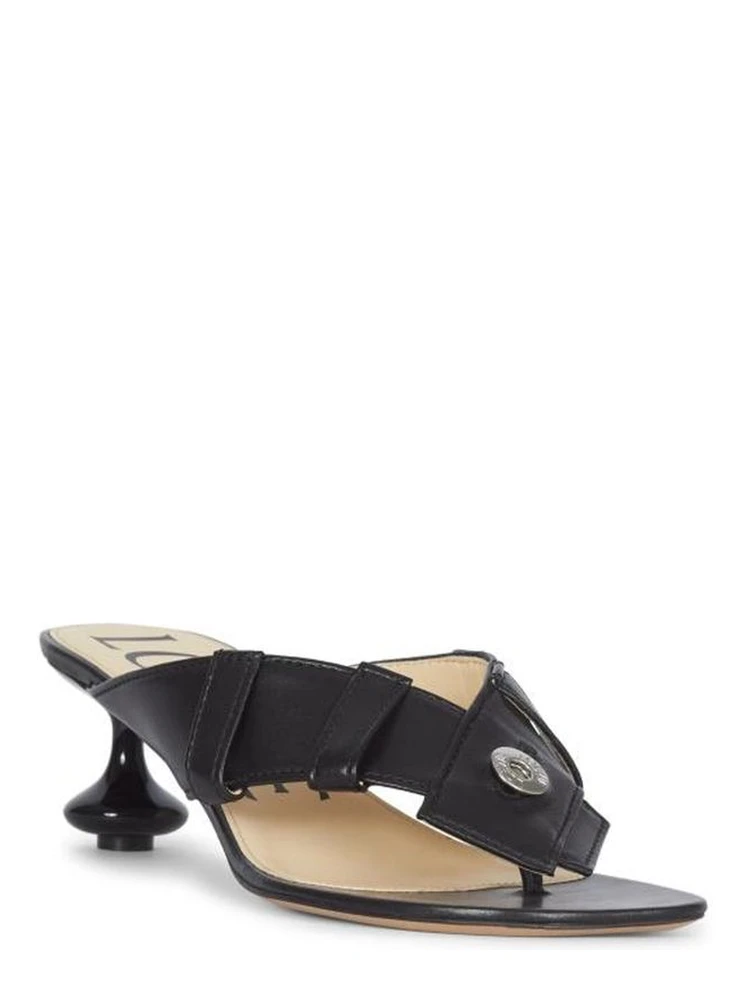 Black Lamb Leather Flat Sandals alternative