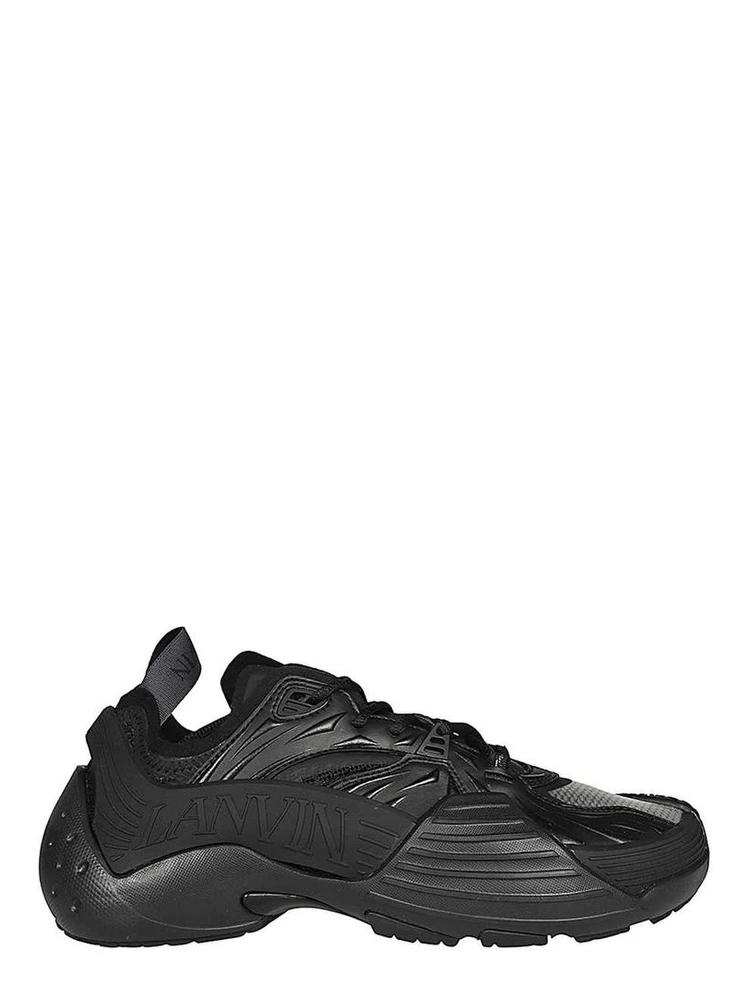 Black Polyethylene Athletic Sneakers