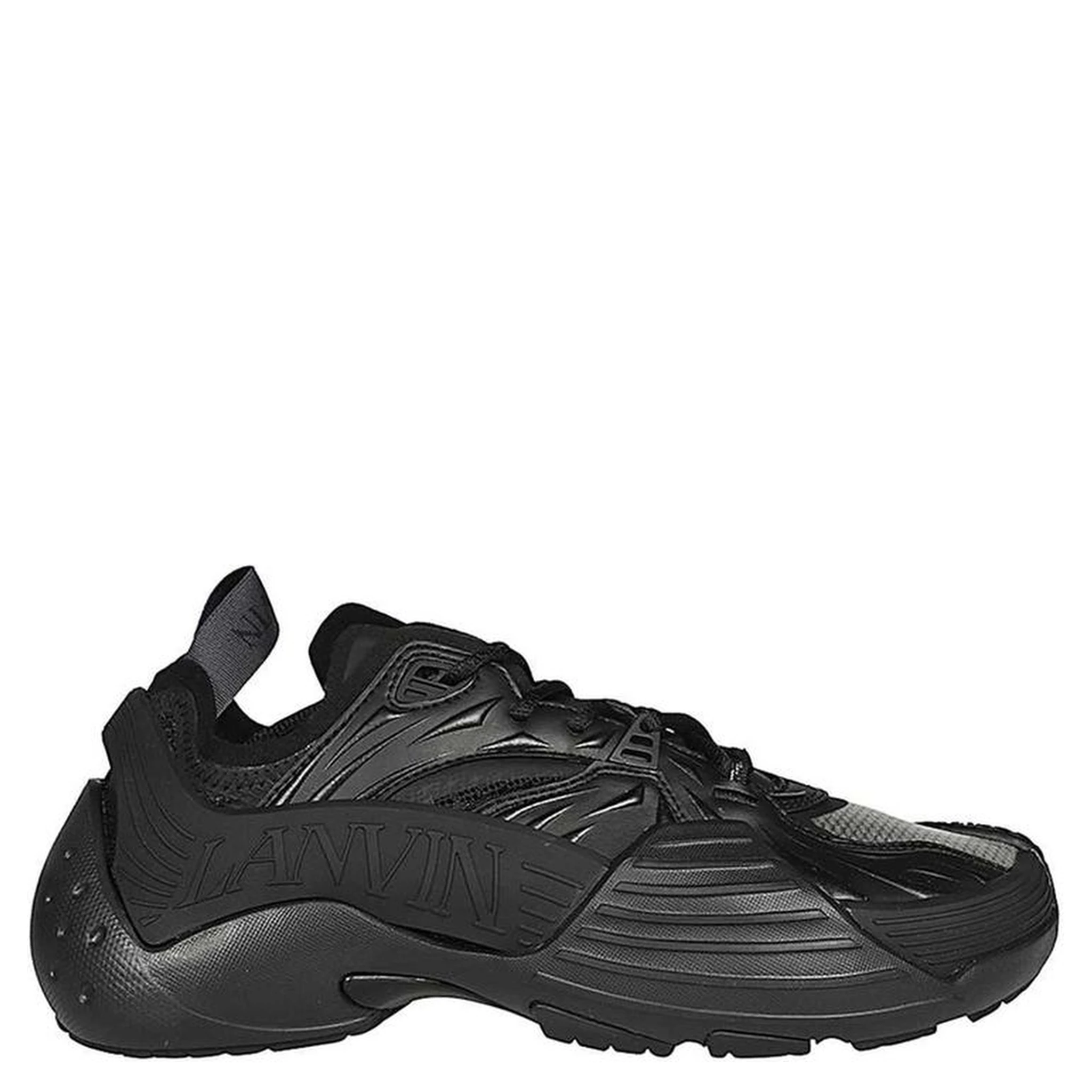 Black Polyethylene Athletic Sneakers