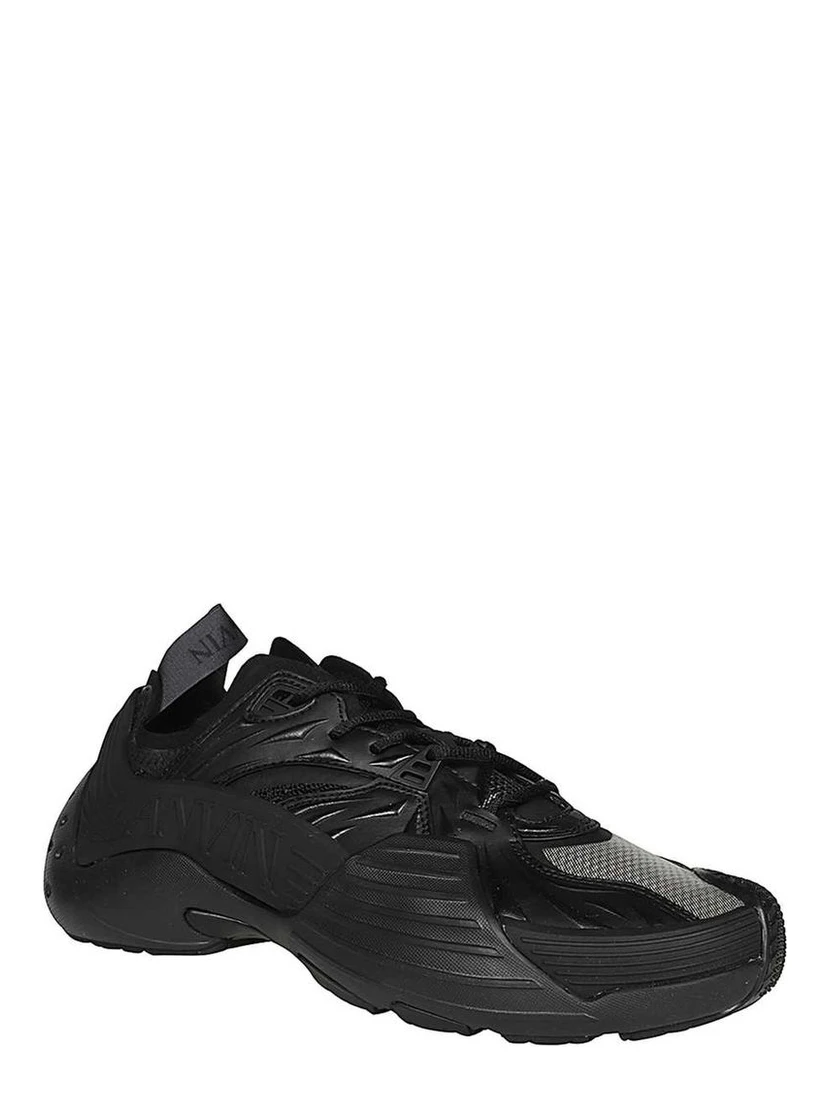 Black Polyethylene Athletic Sneakers