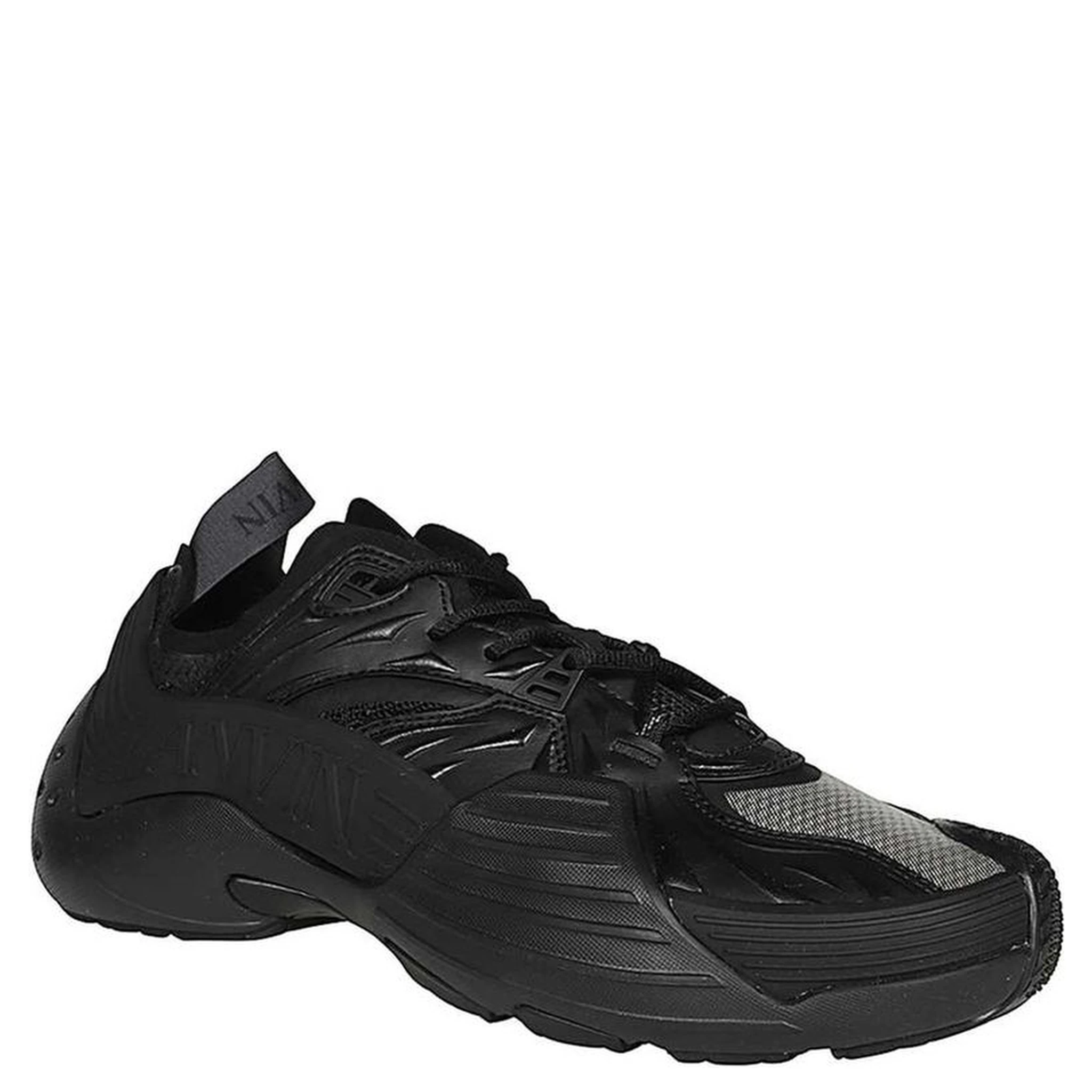 Black Polyethylene Athletic Sneakers