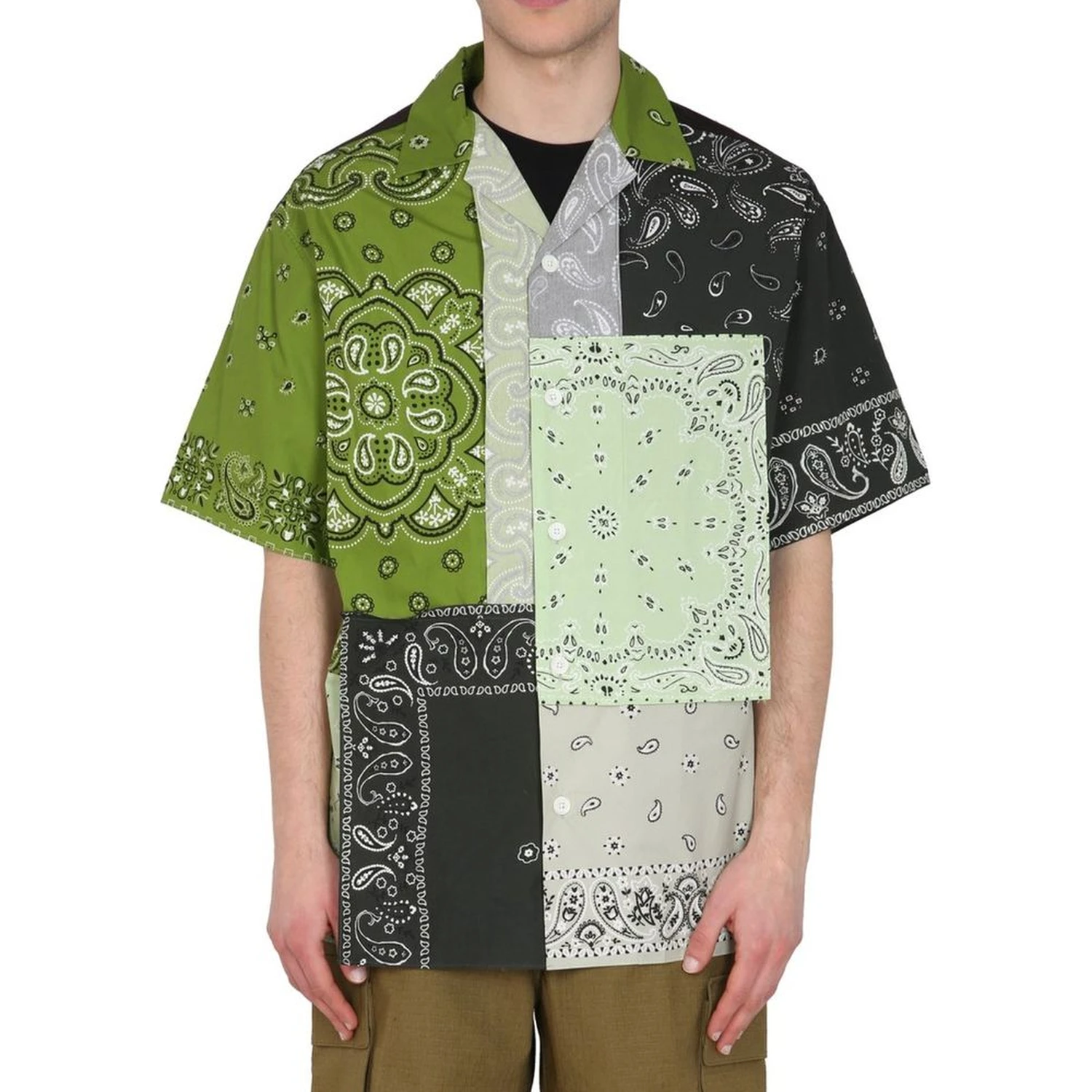 Bicolor Cotton Shortsleeve Shirt