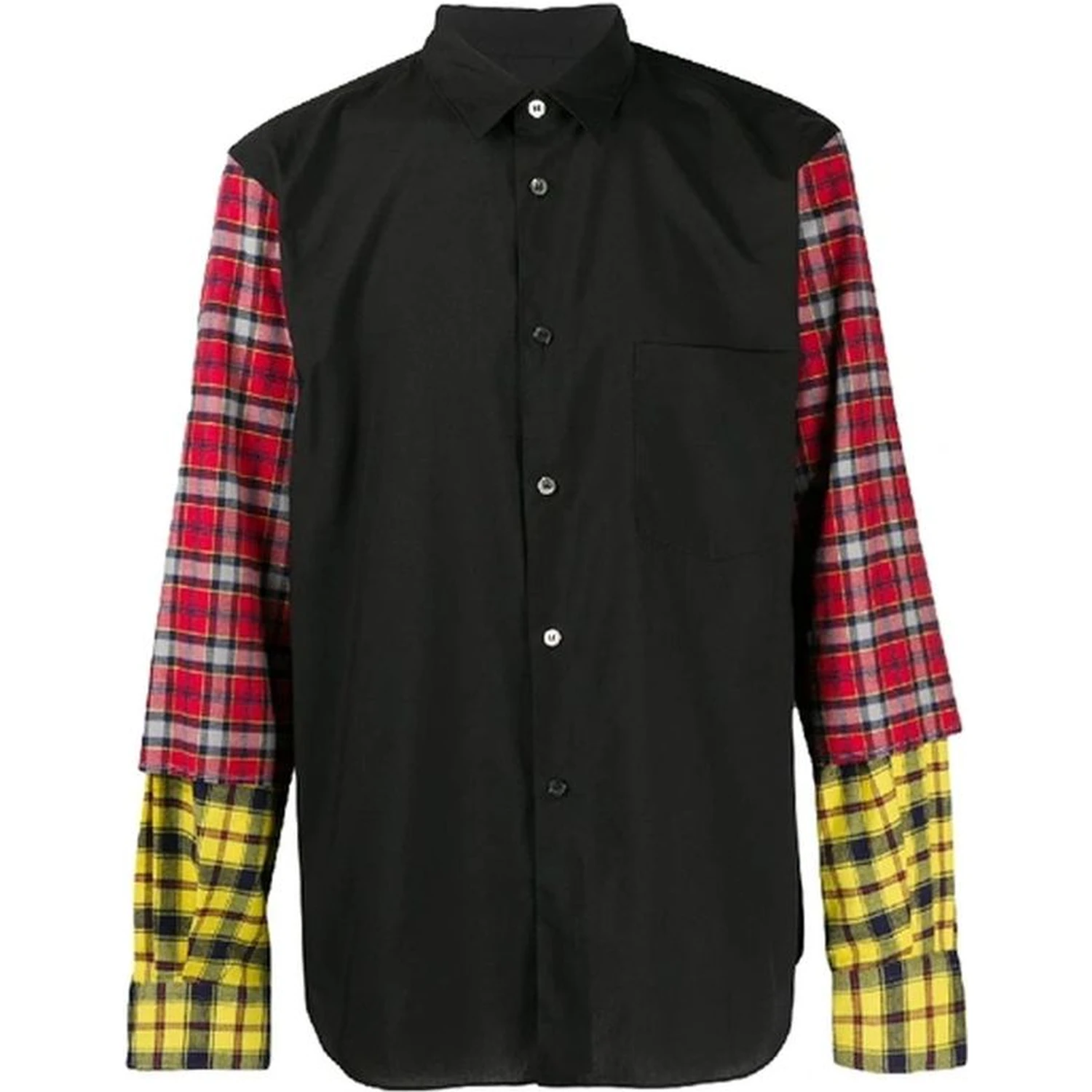 Black Cotton Pattern Shirt
