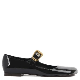 Black Calfskin Ballet Flats