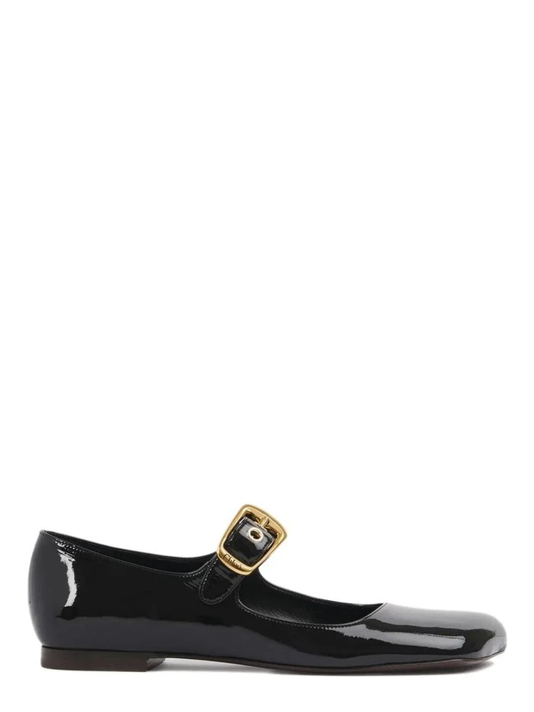 Black Calfskin Ballet Flats