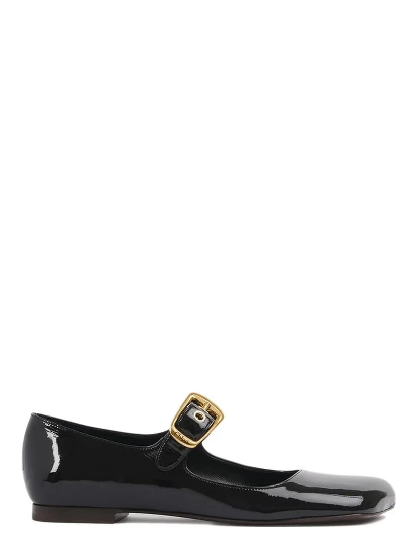 Black Calfskin Ballet Flats