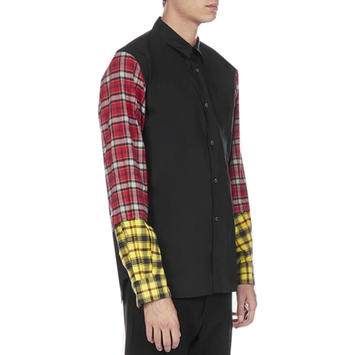 Black Cotton Pattern Shirt