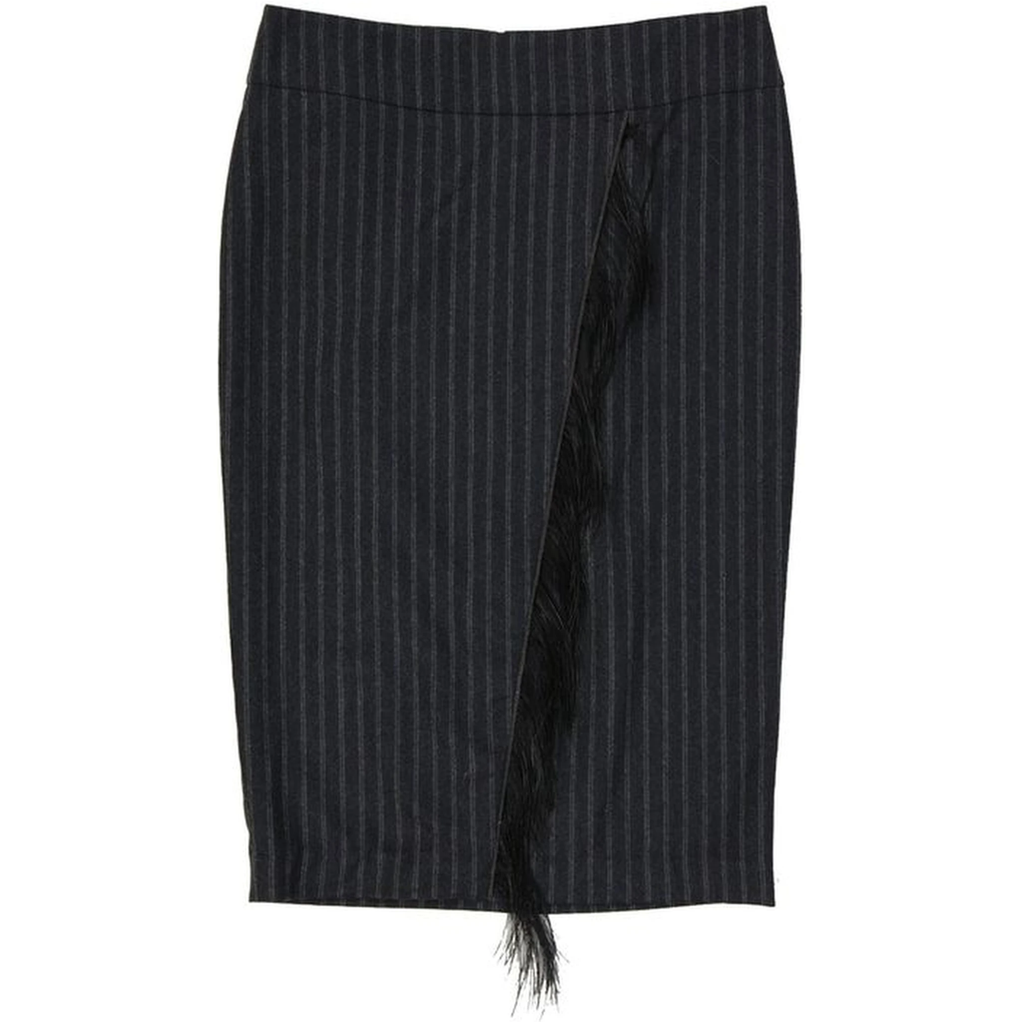 Gray Virgin Wool Midi Skirt