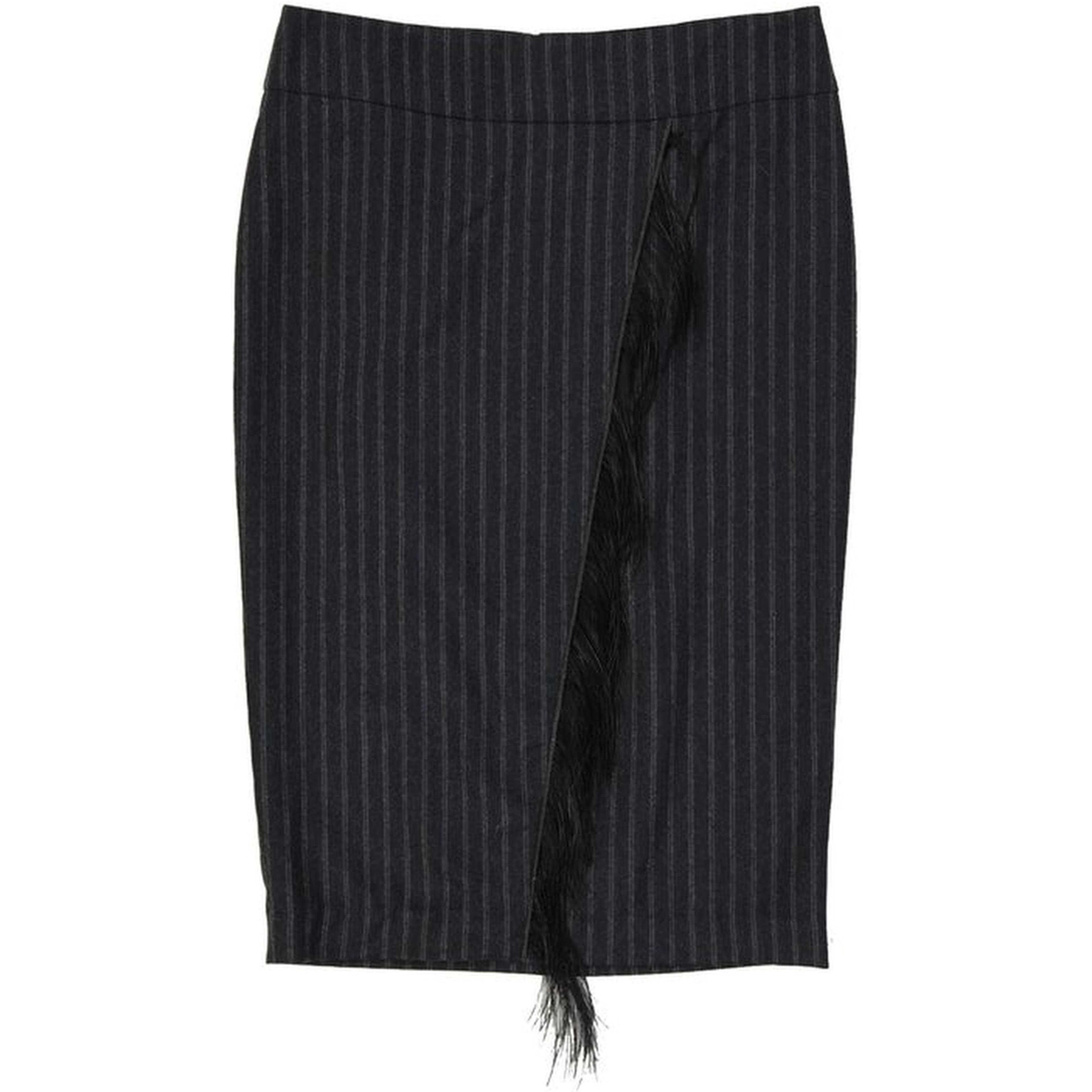 Gray Virgin Wool Midi Skirt