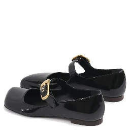 Black Calfskin Ballet Flats