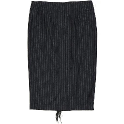 Gray Virgin Wool Midi Skirt