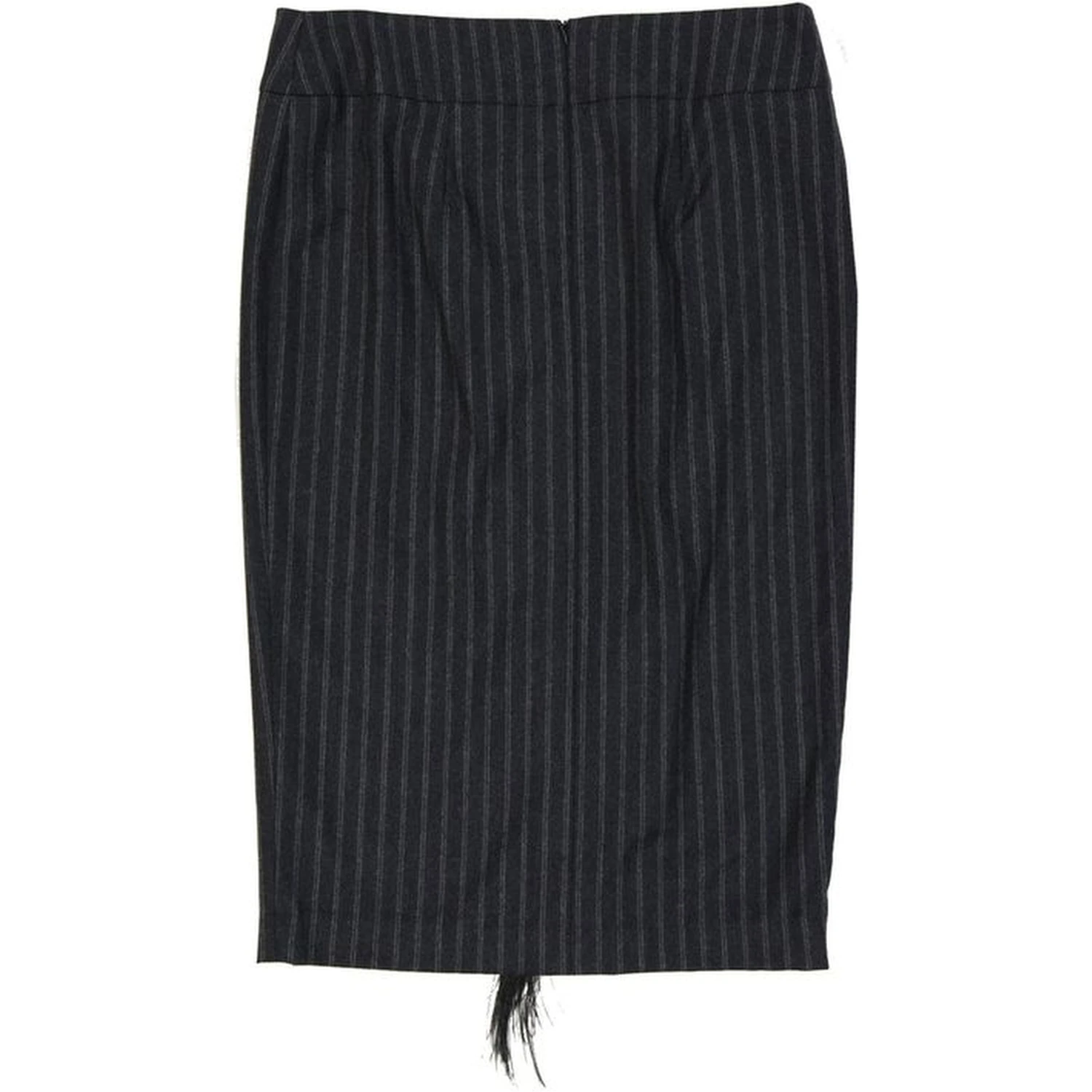 Gray Virgin Wool Midi Skirt