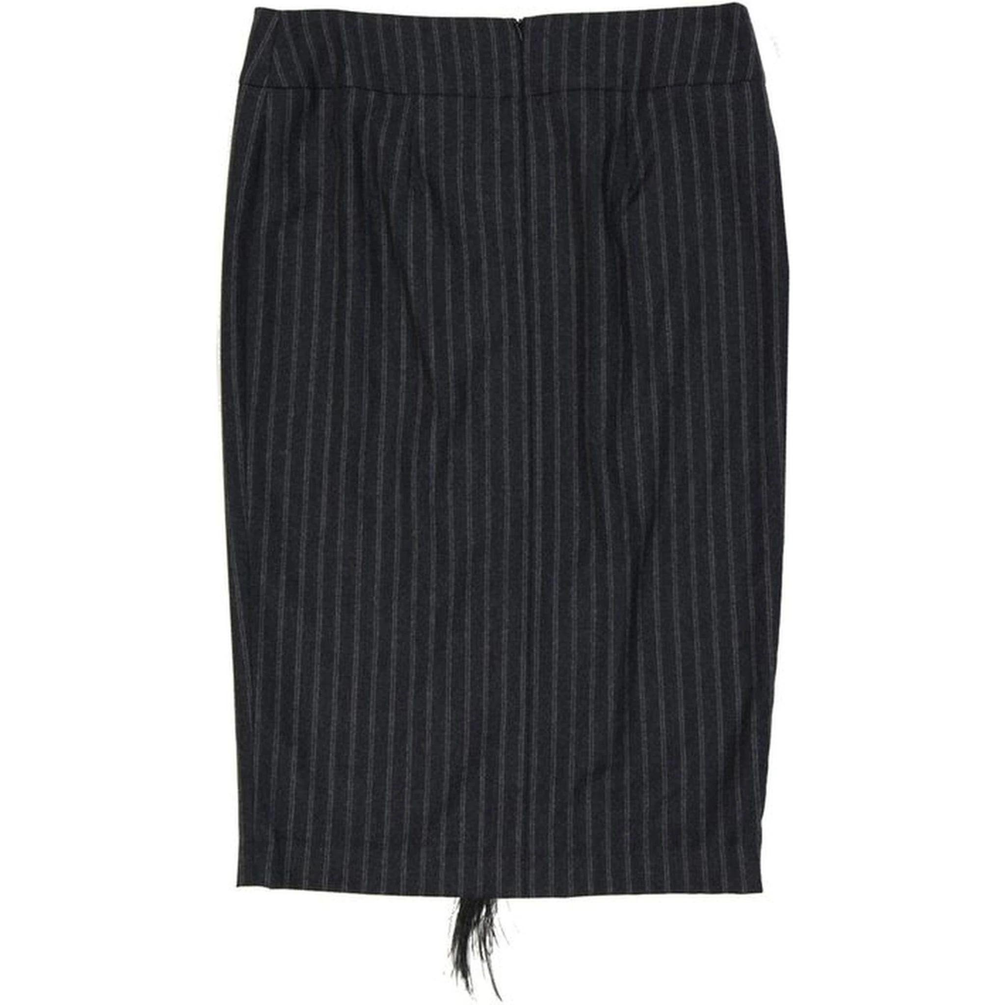 Gray Virgin Wool Midi Skirt