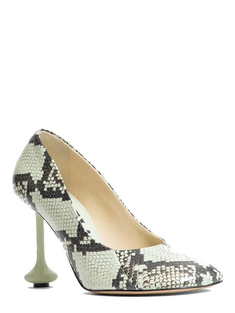 حذاء بكعب عالٍ من جلد الماعز بلونين alternative