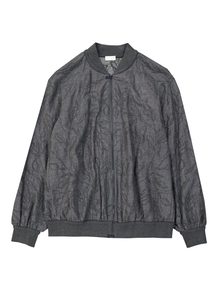 Gray Virgin Wool Bomber