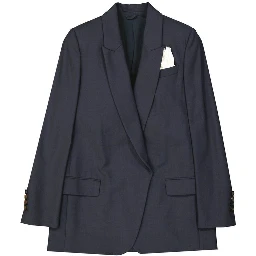 Blue Virgin Wool Jackets And Coat