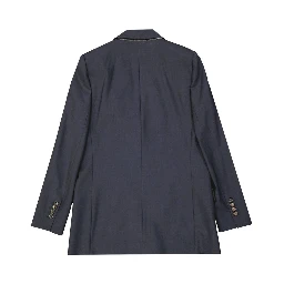 Blue Virgin Wool Jackets And Coat