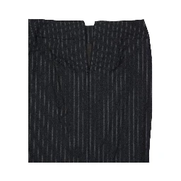 Gray Virgin Wool Midi Skirt