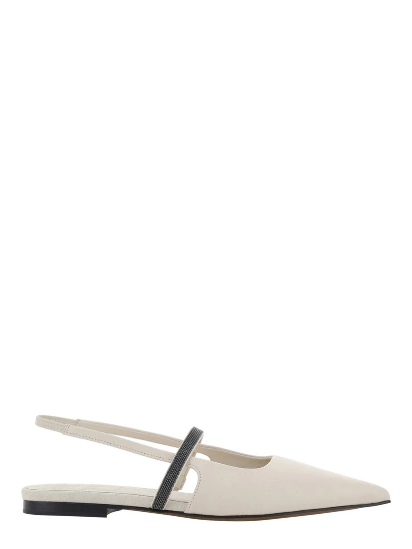 White Calfskin Ballet Flats