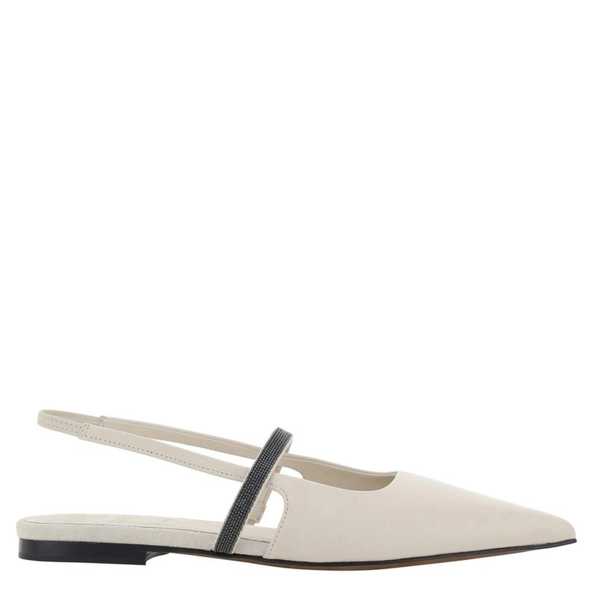 White Calfskin Ballet Flats