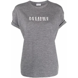 Gray Elastane T-Shirt