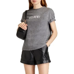 Gray Elastane T-Shirt