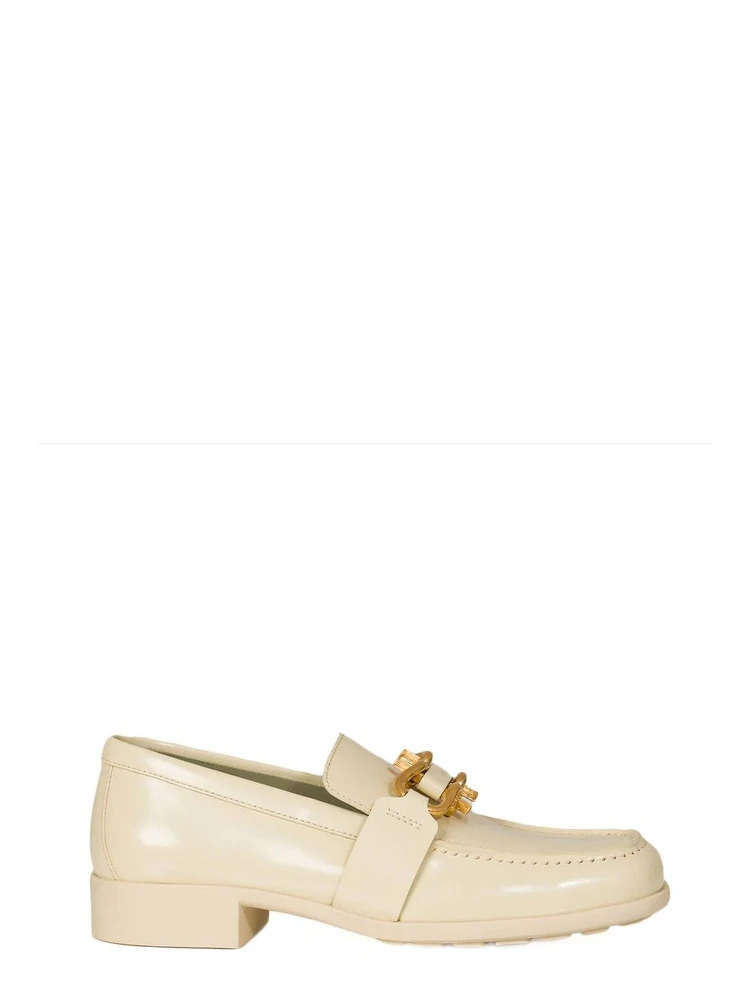 White Calfskin Slip-On Loafers