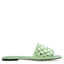 Bicolor Calfskin Flat Sandals