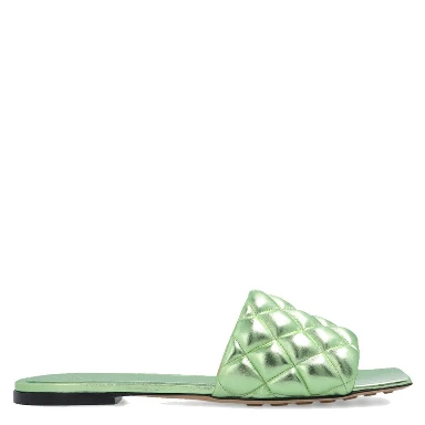 Bicolor Calfskin Flat Sandals