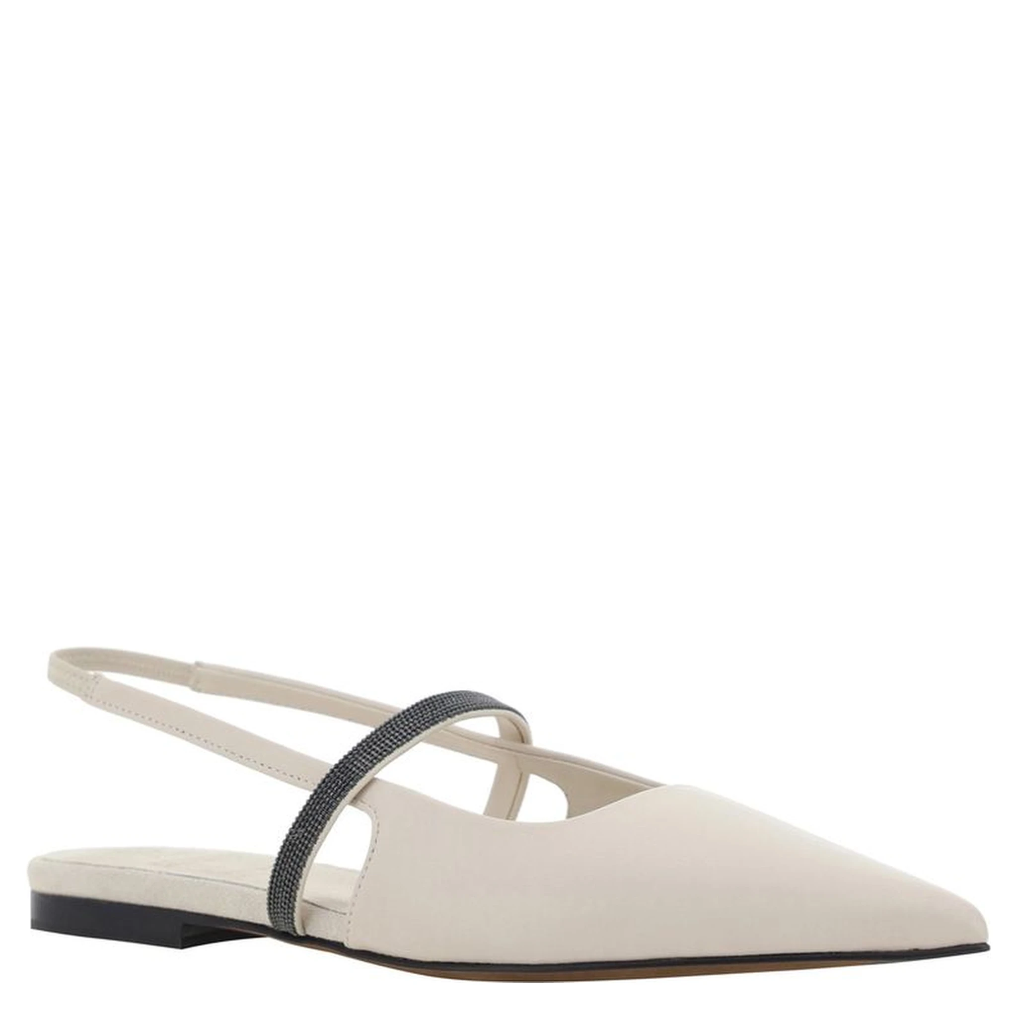 White Calfskin Ballet Flats