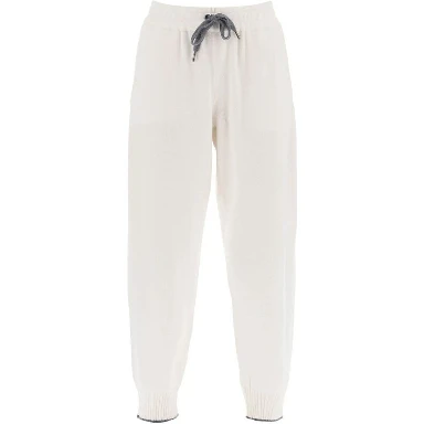 White Cashmere Athletic Pants