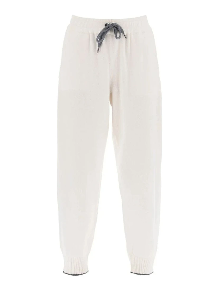 White Cashmere Athletic Pants