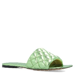 Bicolor Calfskin Flat Sandals