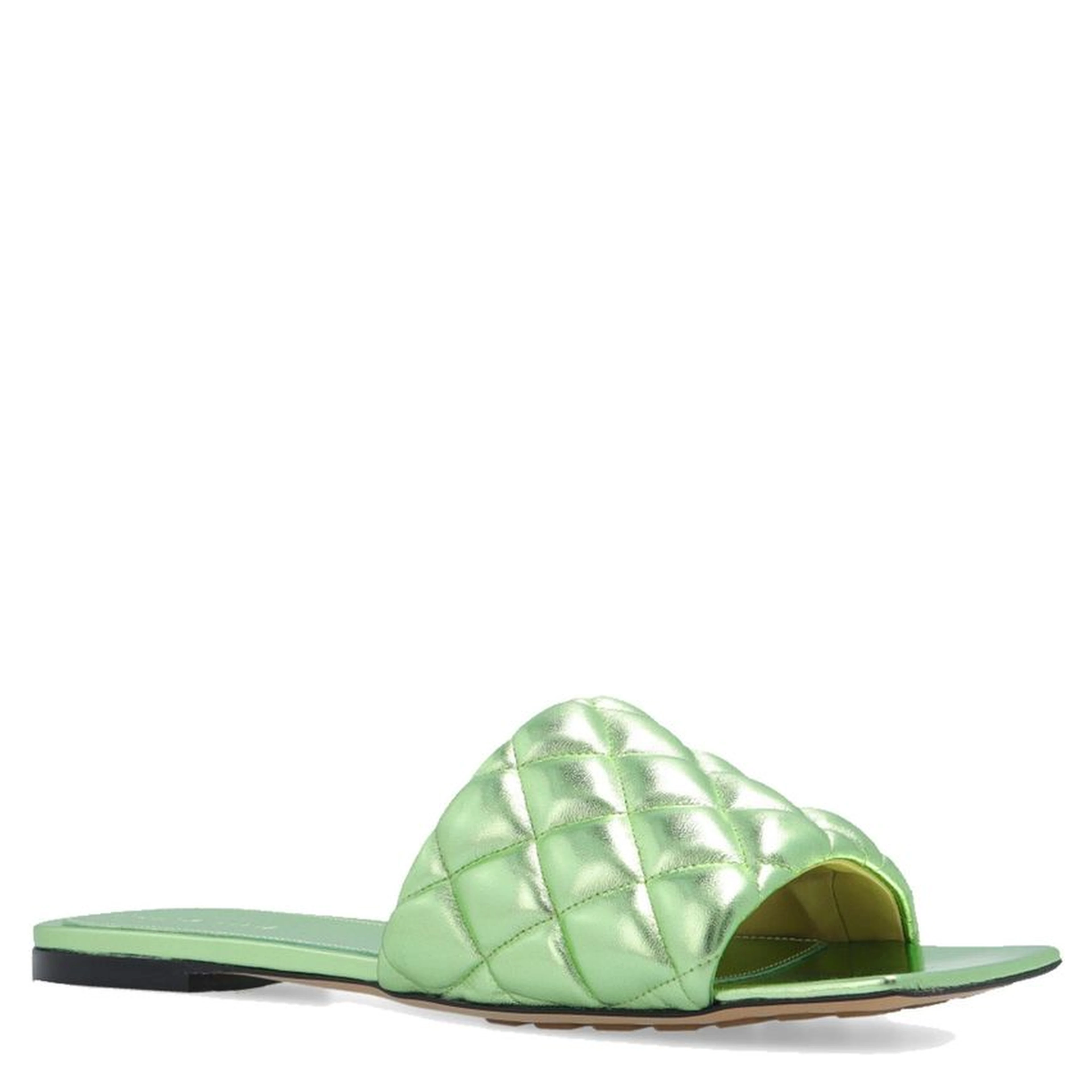 Bicolor Calfskin Flat Sandals