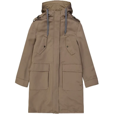 Brown Polyester Parka