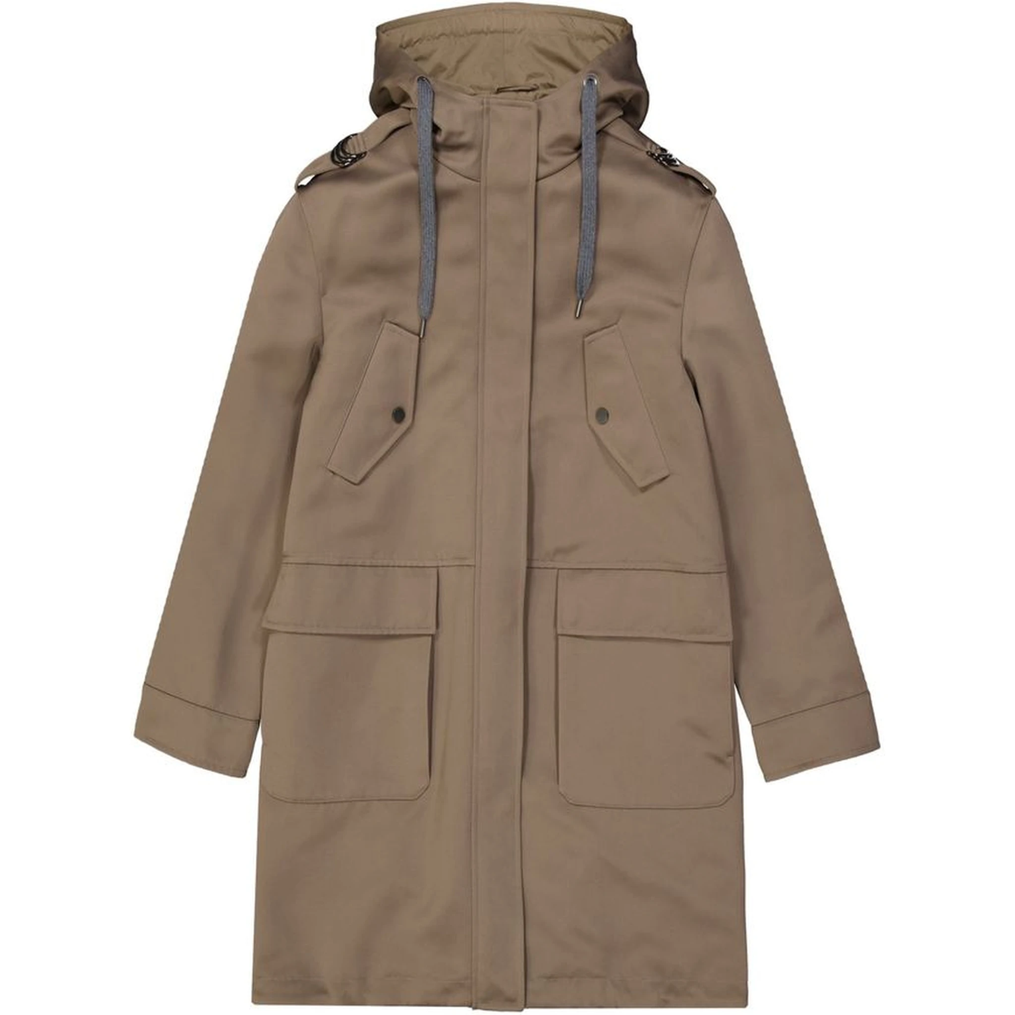 Brown Polyester Parka