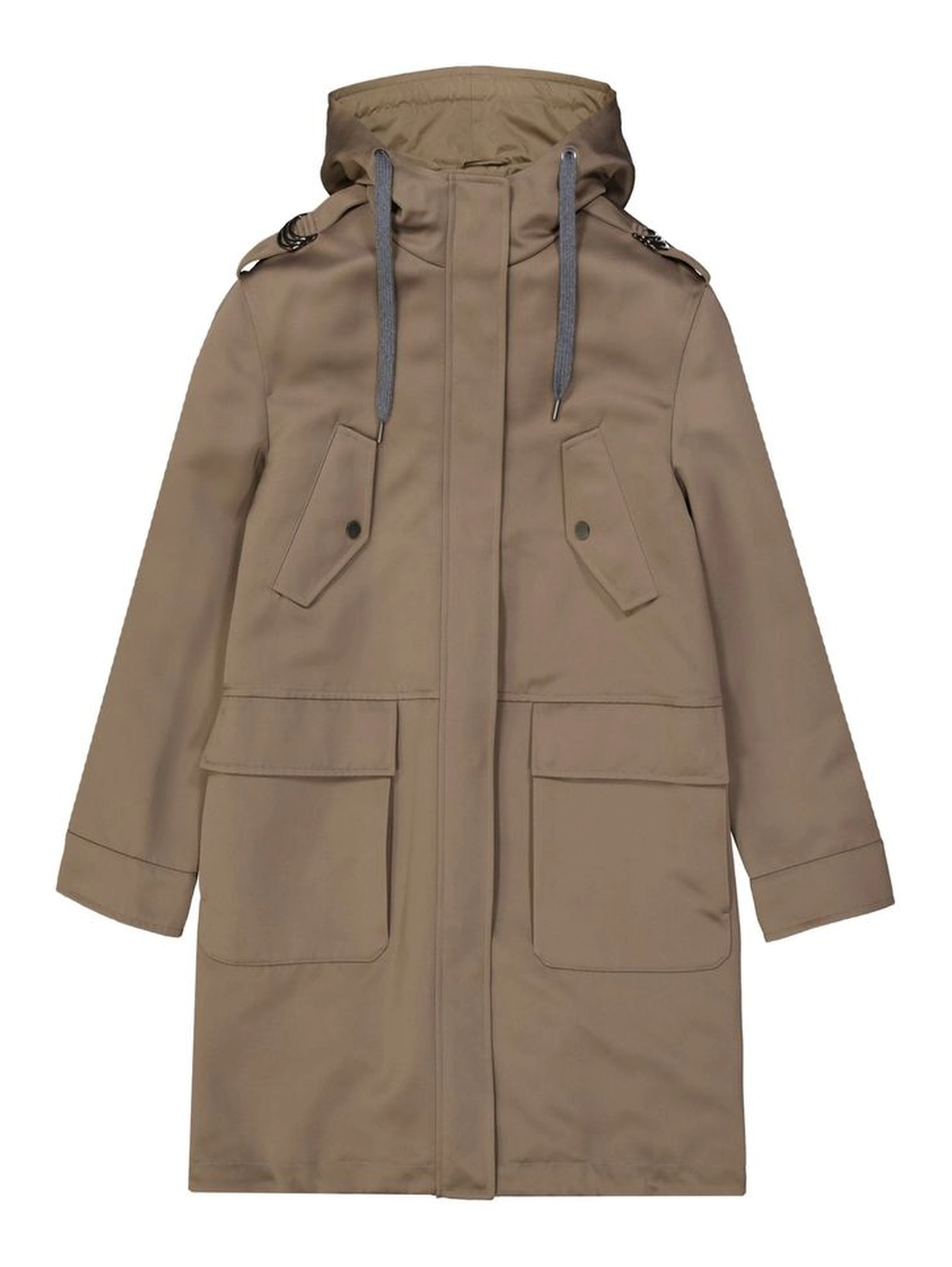 Brown Polyester Parka