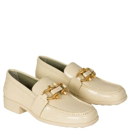 White Calfskin Slip-On Loafers
