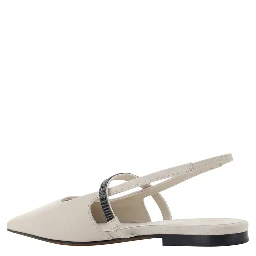White Calfskin Ballet Flats