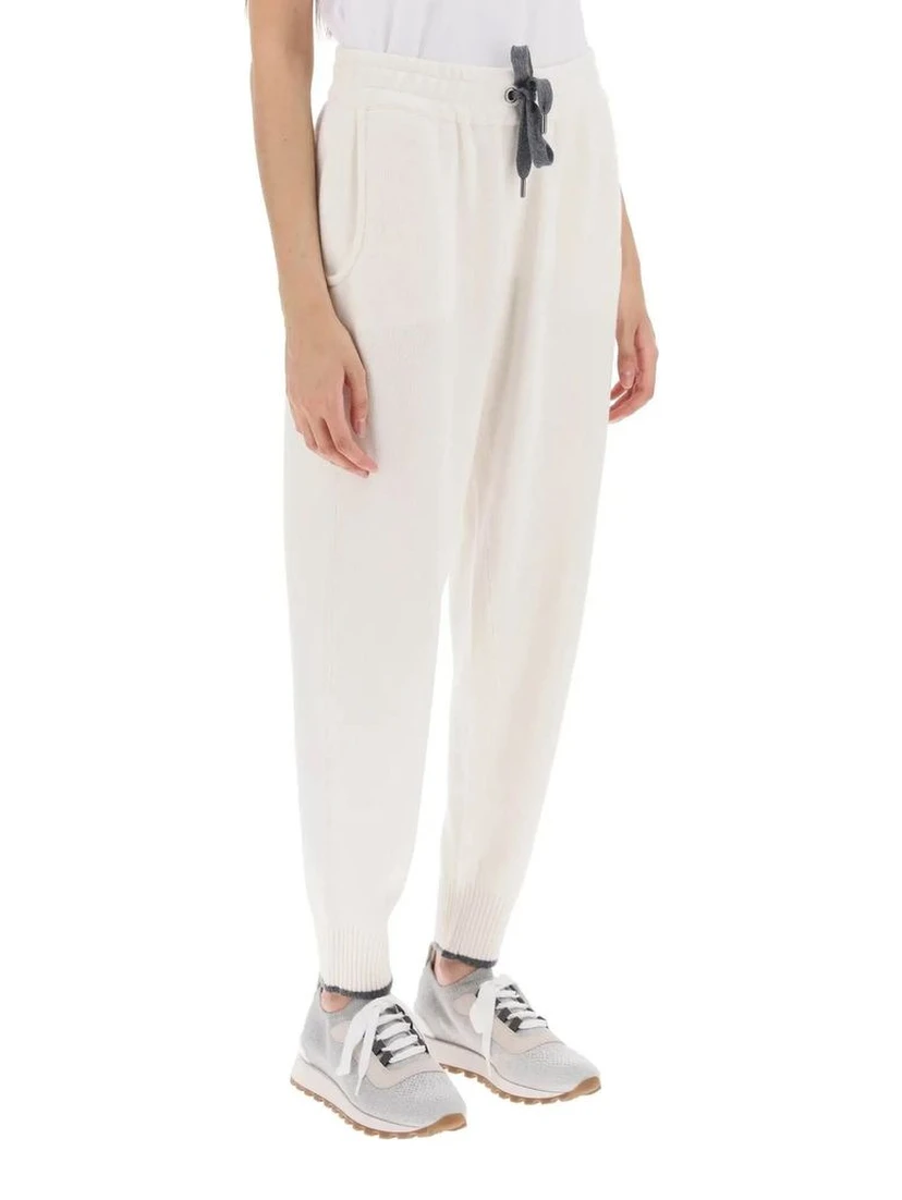 White Cashmere Athletic Pants